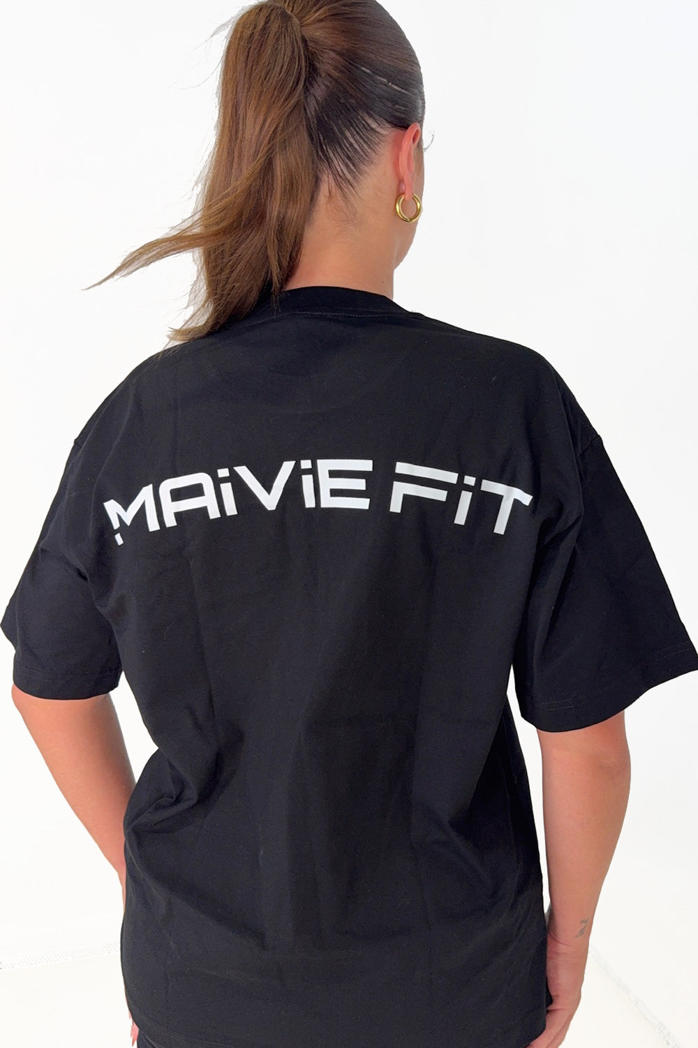 Maivie Fit Essential Tee in Black Back View