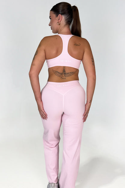 Maivie Fit Shape Crop and Flares in Baby Pink Rear View