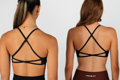 Maivie Fit Cross Crop in Deep Black