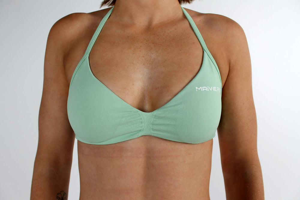 Maivie Fit Halter Crop in Lemongrass