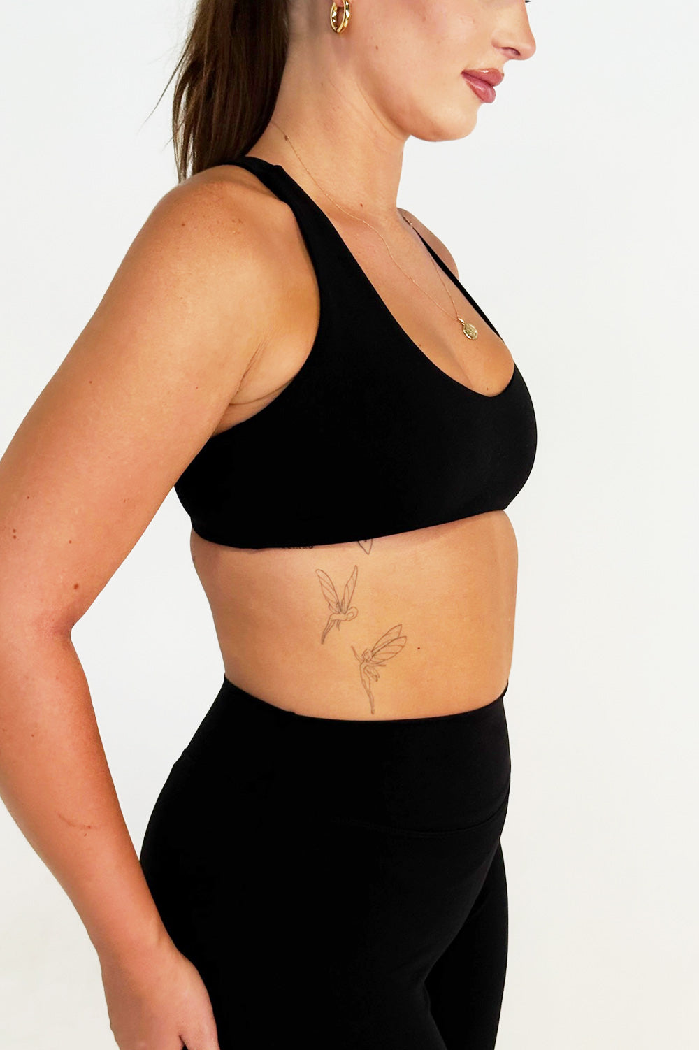 Maivie Fit Shape Crop n Deep Black with matching Flare Pants