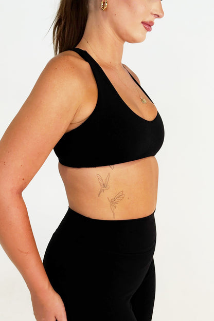 Maivie Fit Shape Crop n Deep Black with matching Flare Pants