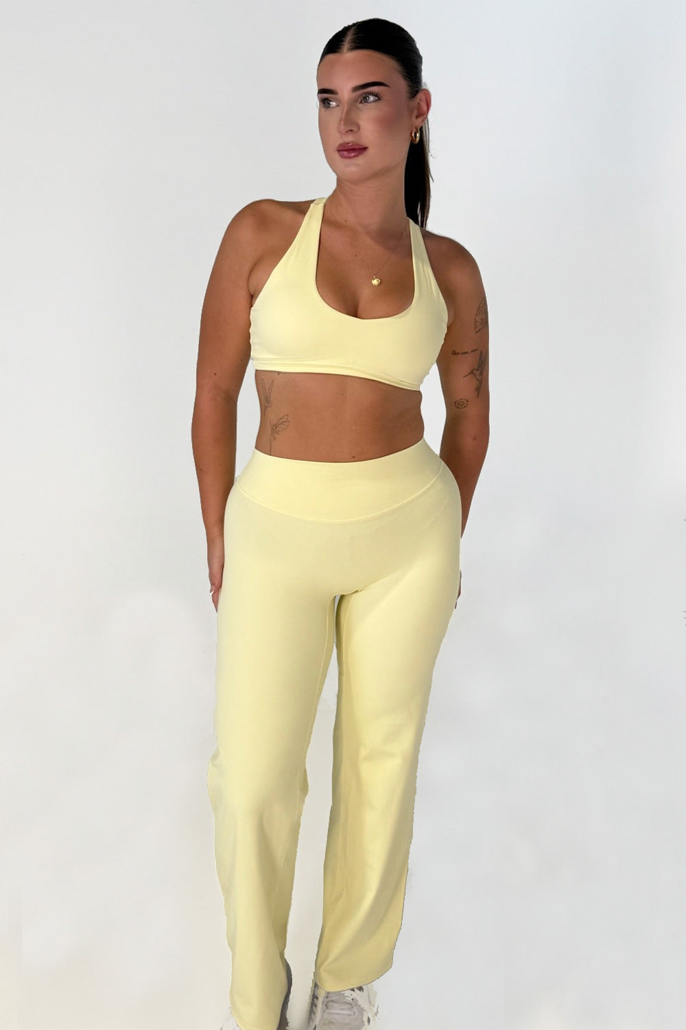 Maivie Fit Flares in Butter with matching Crop