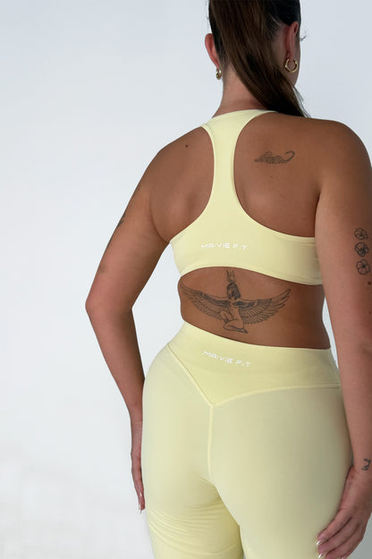 Maivie Fit Flares in Butter with matching Shape Crop Back View