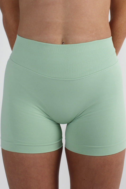 Maivie Fit Signature Scrunch Shorts in Lemongrass